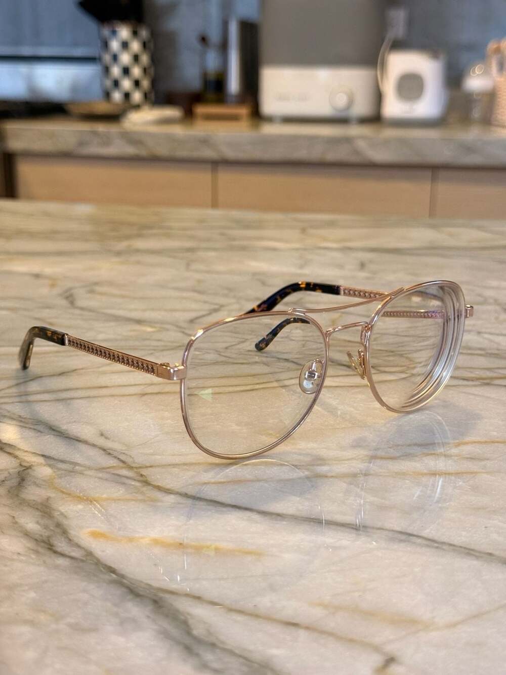 Jimmy Choo JC 185 Rose Gold Star Detail Aviator Eyeglasses